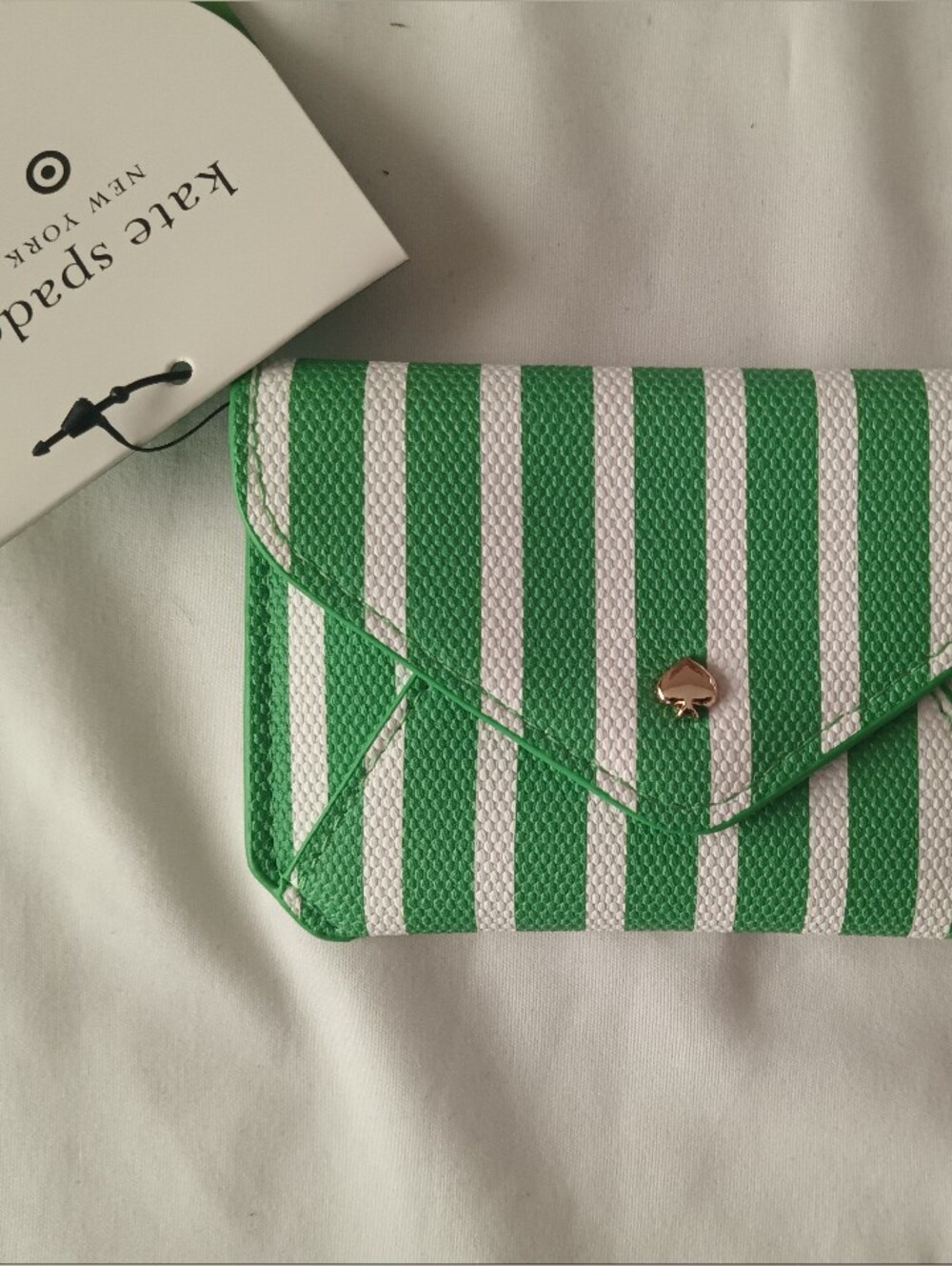 kate spade X Target Green & White Striped Tote Bag and Card Case - Picture 3 of 4